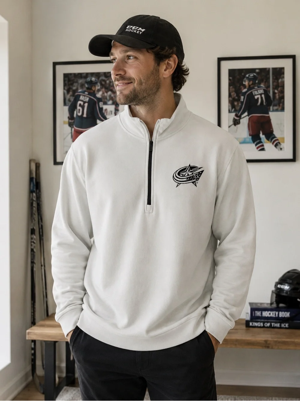 Columbus Blue Jacket Men’s Quarter-Zip Sweatshirt